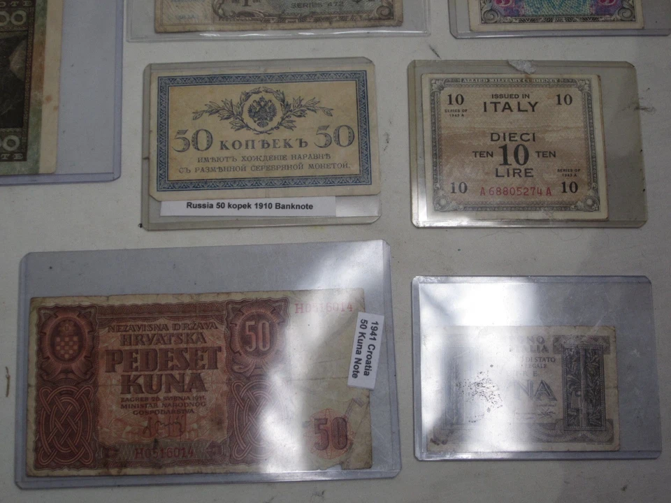 vintage foreign currency paper money 1941 Croatia Kuna Germany France '37 Russia - Image 4 of 4