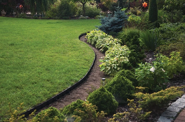 Garden Lawn grass Edging Border Edge Flexible 32ft 10m PEGS in midnight black