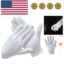 12 Pairs White Cotton Gloves for Serving Inspection Costume - Cloth Gloves fo...