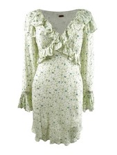 Free People Women's Sweetest Thing Long Sleeve Minidress (6, Ivory Combo)