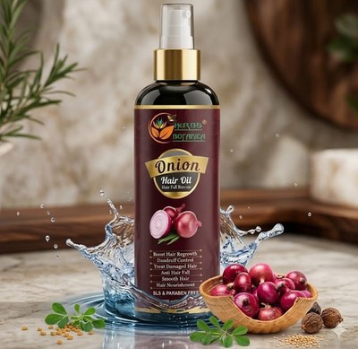 Herbs Botanica Red Onion Oil for Hair Growth & Dandruff, Hair Fall Control 200ml