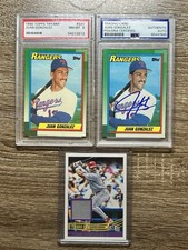 1990 Tiffany Juan Gonzalez Rookie & 1990 Topps AUTO RC + 2018 Game Used Patch