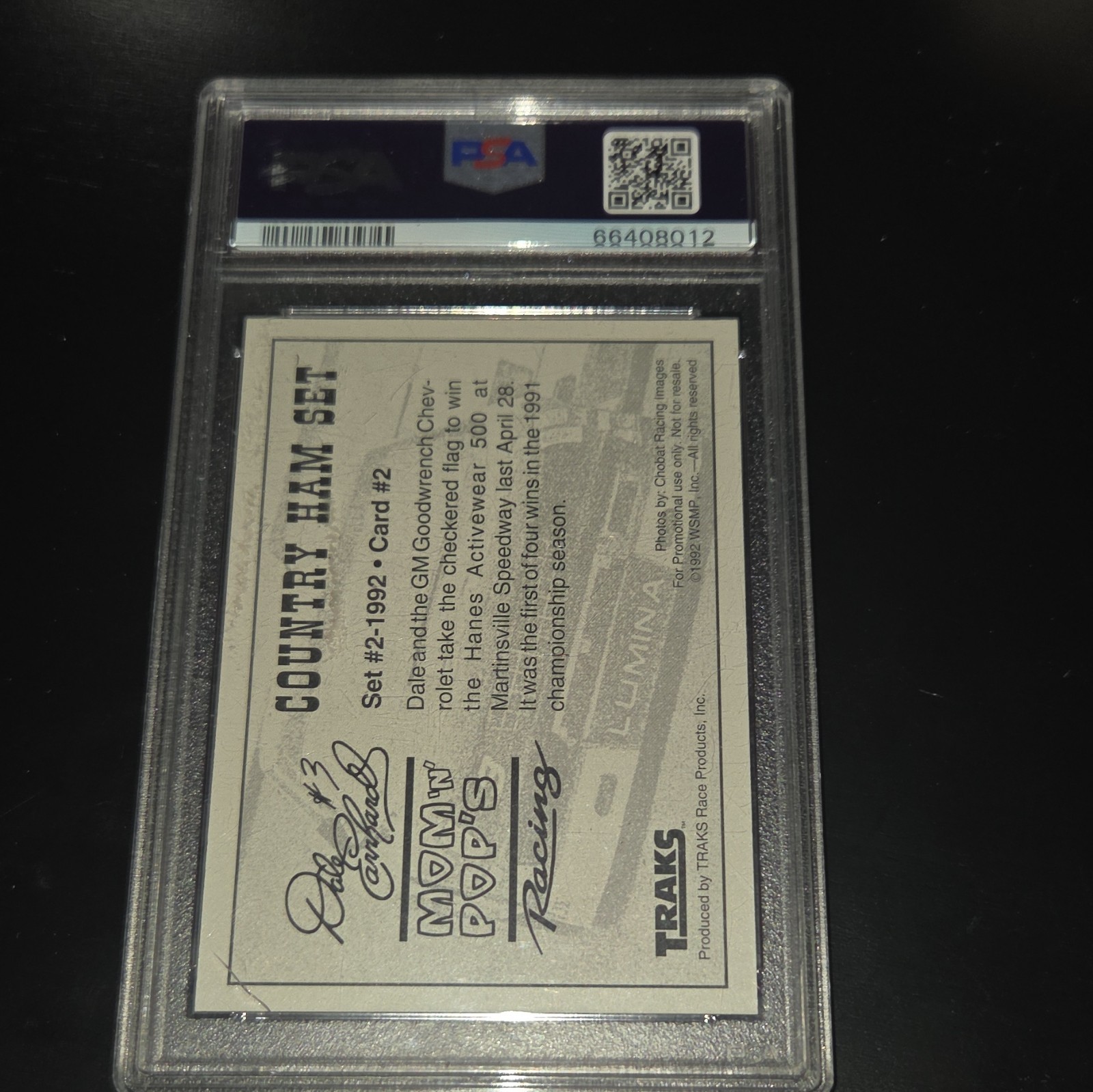 1992 Traks Mom & Pop's #2 Dale Earnhardt Sr And Jr PSA Certified Autograph Card view 4