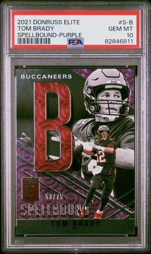 2021 Panini Donruss Elite Spellbound #S-B Tom Brady Spellbound Purple PSA 10
