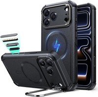 ESR iPhone 17 Pro Max Case with Stash Stand & MagSafe Cyber Series Cover Black