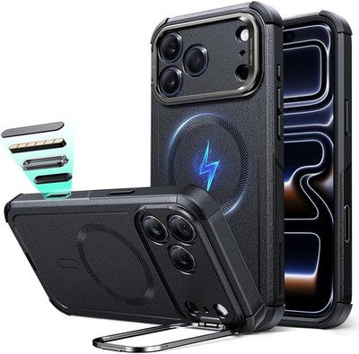 ESR iPhone 17 Pro Max Hülle mit Stash Stand & MagSafe Cyber Series Cover Schwarz