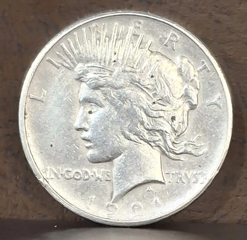 1921 Peace Silver Dollar High Relief.  Good Details Coin For Album.