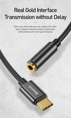 Baseus Type C to 3.5mm Aux Adapter Gold Plated  High Quality