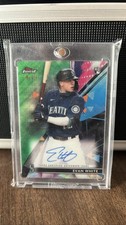 2021 Topps Finest Evan White Green Refractor RC Auto /99 Mariners
