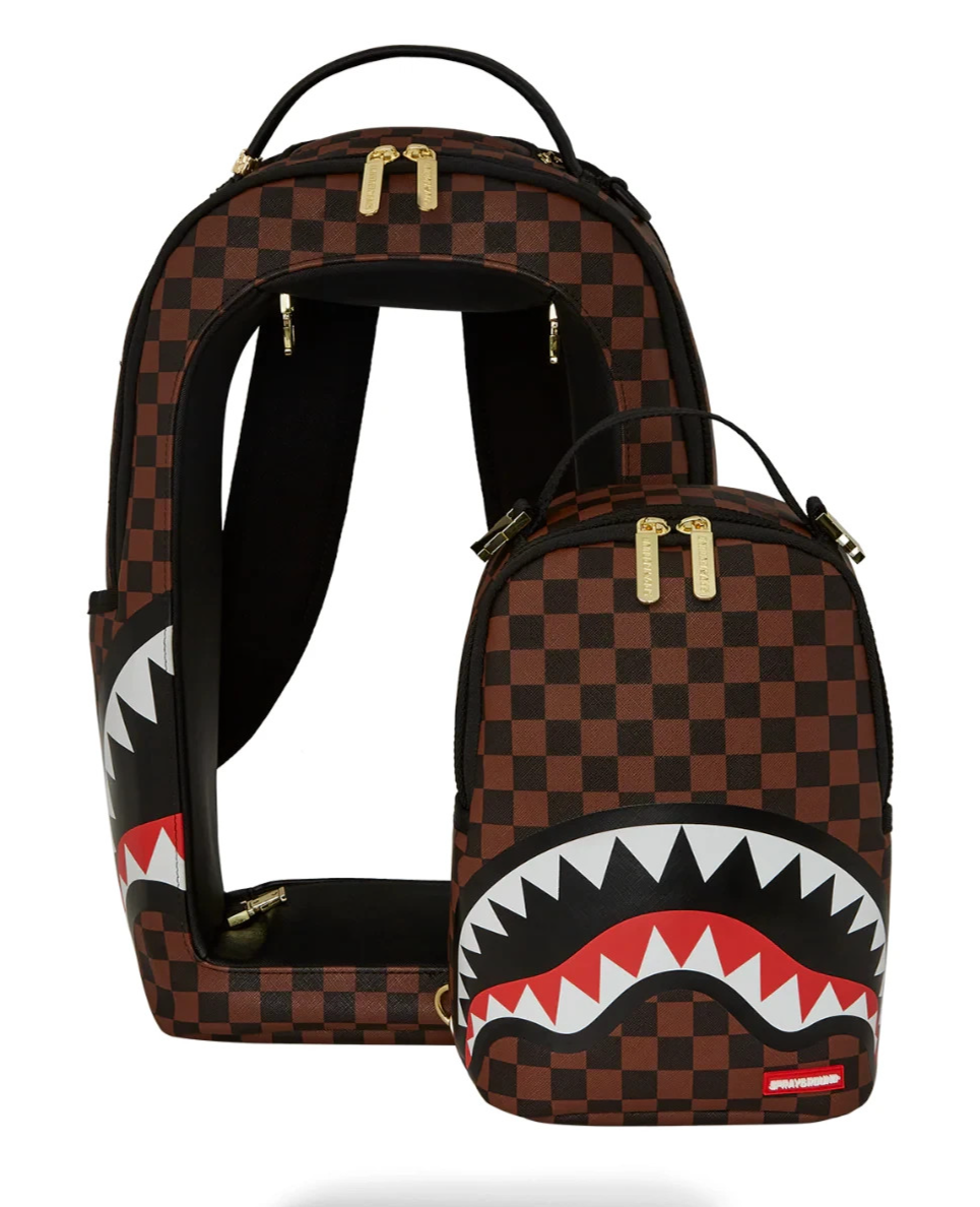 Sprayground Sharks In A Hole In Paris Backpack🔥New Brown Bookbag