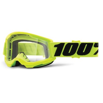 100% Strata 2 Junior Goggle - Clear Lens Fluo Yellow