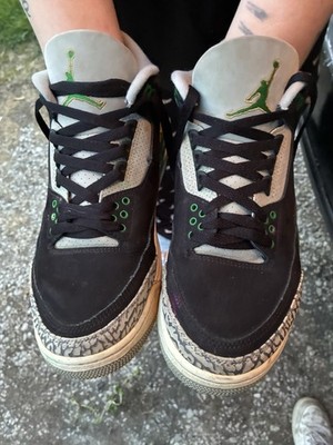 Jordan Air Jordan 3 Pine Green Black Green Sneakers Lace Up Mid Top CT8532-030  