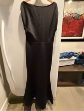 Elegant Black Evening Gown - Classic Formal Dress Heavy Scuba Material S PTP 17