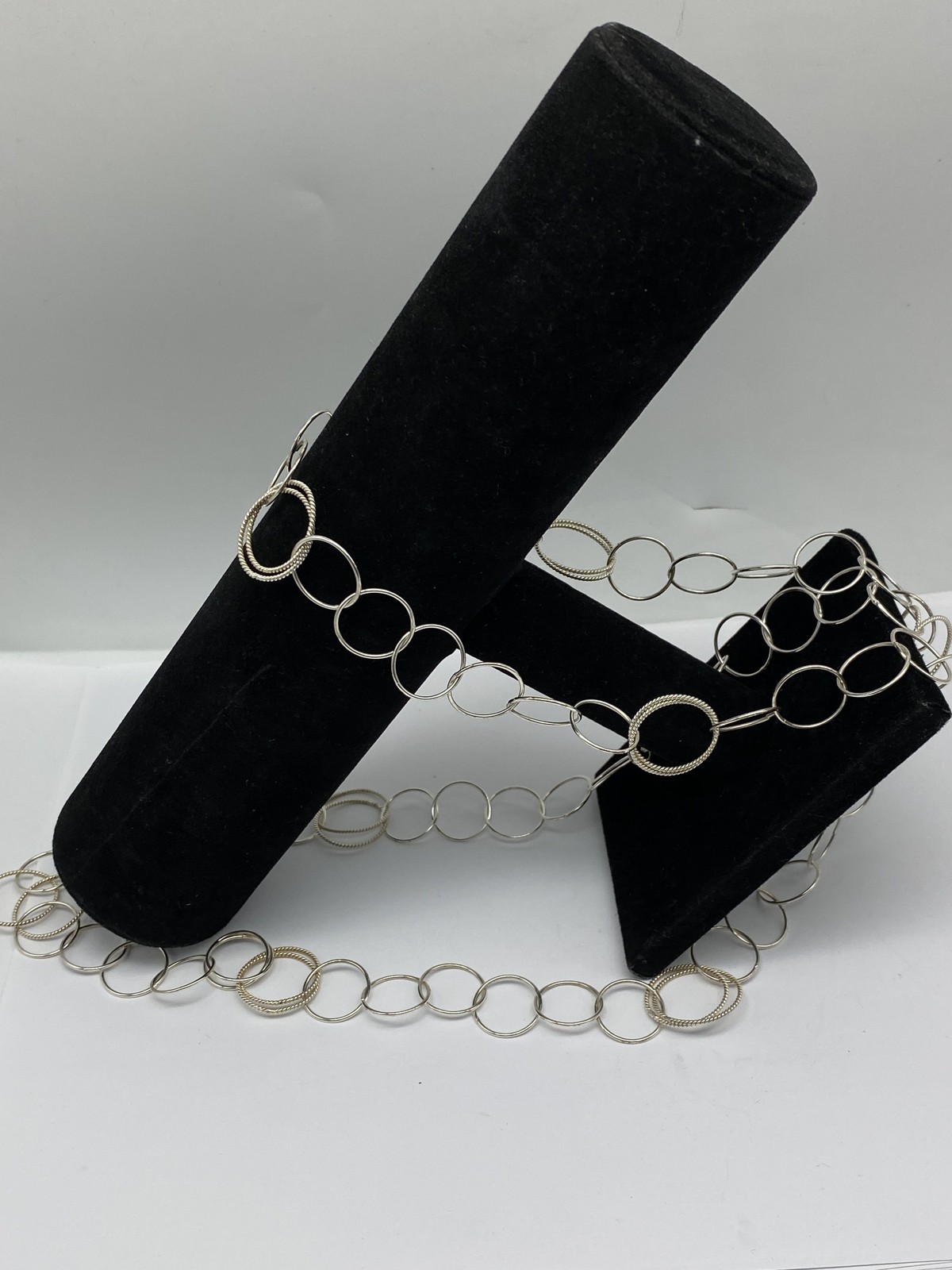 Sterling Silver Interlocking Circle Long Necklace… - image 6