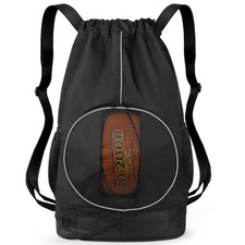 Basketball Backpack, 45 L Drawstring Gym Bag with Large Shoe Compartment and ...