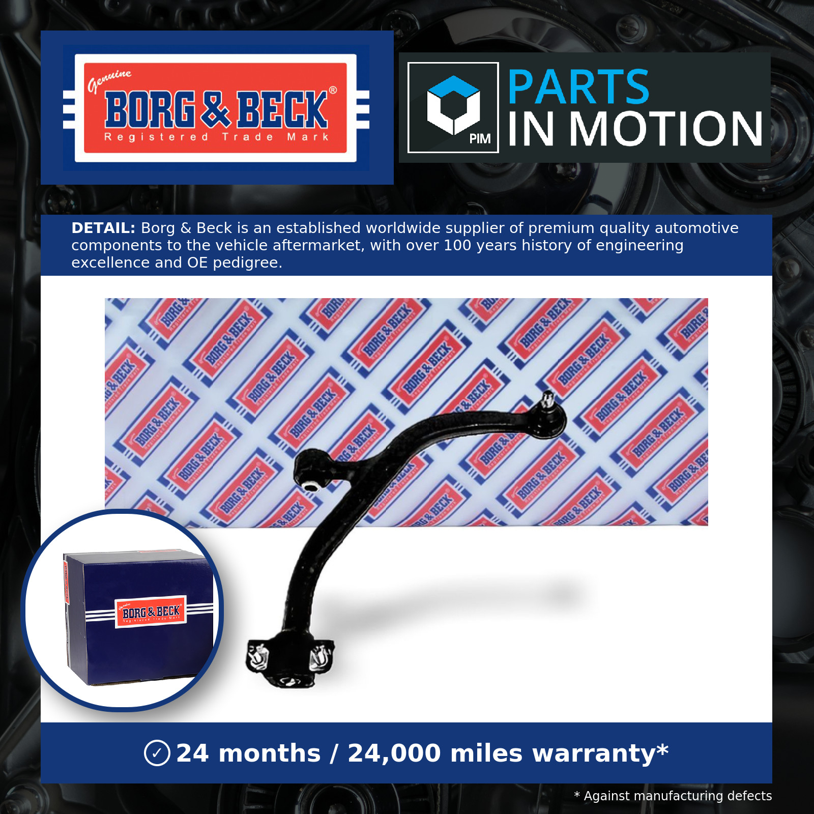 Wishbone / Suspension Arm BCA5851 Borg & Beck Track Control 352081 352093 New