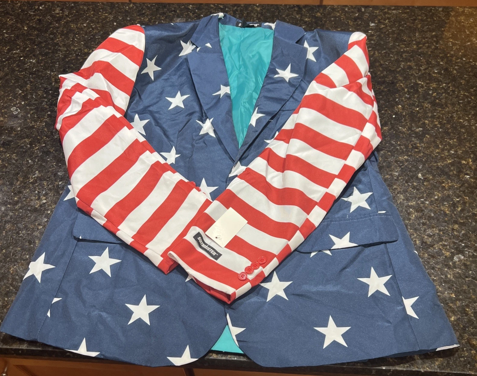  Suitmeister USA Flag Patriotic Blazer Men's Size 2XL NWT 4th of July Halloween image 2