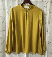 Loft Women's Long Sleeve Mustard Blouse Size Medium New with Tags