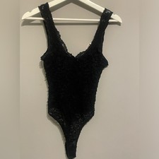 VTG 90  s Victoria's Secret Gold Label Black Lace bodysuit Size Medium