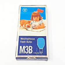 Westinghouse M3B Blue Flash Bulbs Box of 12 Vintage Camera Flash Bulbs NOS Vtg