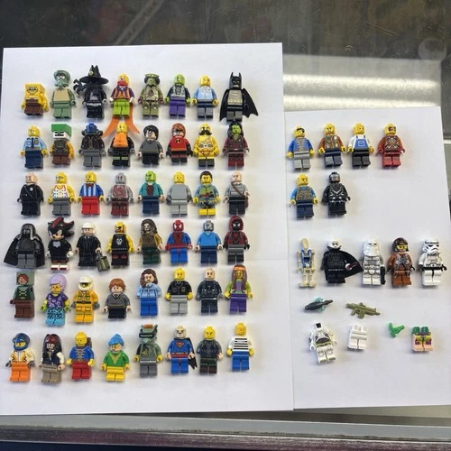 Lot Of 59 Lego Mini Figures Plus Extras Star Wars DC RARE