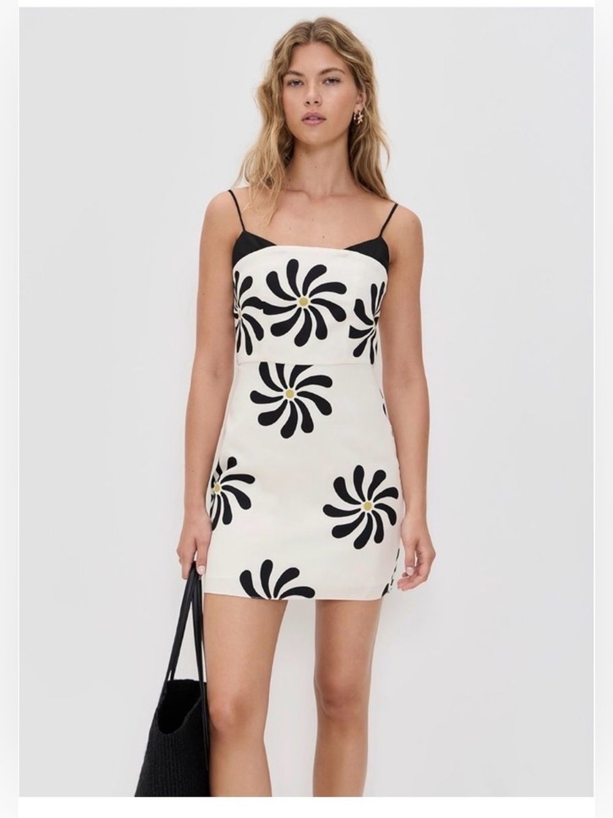 CALA DE LA CRUZ rocha dress in white Summer Resort Travel Floral Dress Size L
