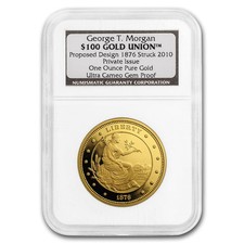 1 oz Gold Round - $100 Gold Union George T. Morgan Proof UCAM NGC 5400.09 per troy oz
