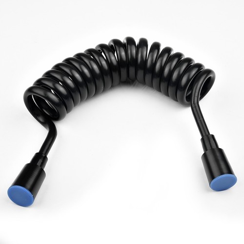 Tuyau d'extension de douche rétractable flexible sûr tuyau de douche 2M noir P - Photo 12/12