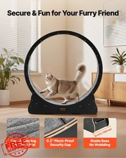 VEVOR Wooden Cat Exercise Wheel 48in Black Indoor Cats up to 28lbs Treadmill