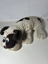Vintage 1985 Pound Puppies Tonka Large White w Brown Spots 18  Plush Stuffed