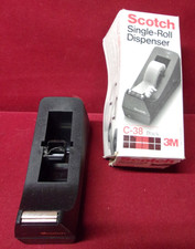 Scotch 3M Tape Designer Dispenser C-38 Weighted Light Black 1986 New Old Stock