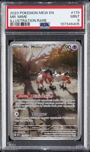 2023 POKEMON MEW EN-151 ILLUSTRATION RARE #179 MR. MIME PSA 9