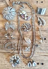 Vintage & Mod Costume Jewelry Lot Silver Tone Some Signed Mixed Pieces 18 Pc