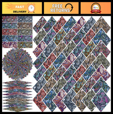 50pcs 10"x10" Multicolor Cotton Fabric Squares for Quilting  Sewing Crafts, Dar