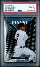 2013 TOPPS FINEST DEREK JETER REFRACTOR CARD #2 *GRADED PSA GEM MINT 10!