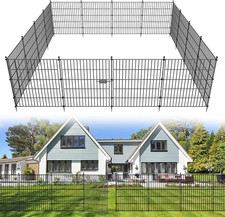 15 Panels No Dig Decorative Outdoor Garden Fence with Gate for Yard, 32 In H X