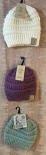 Lot Of 3 CC Exclusive Toboggan Knit Hats For Kids Including 1 Messy Bun Style
