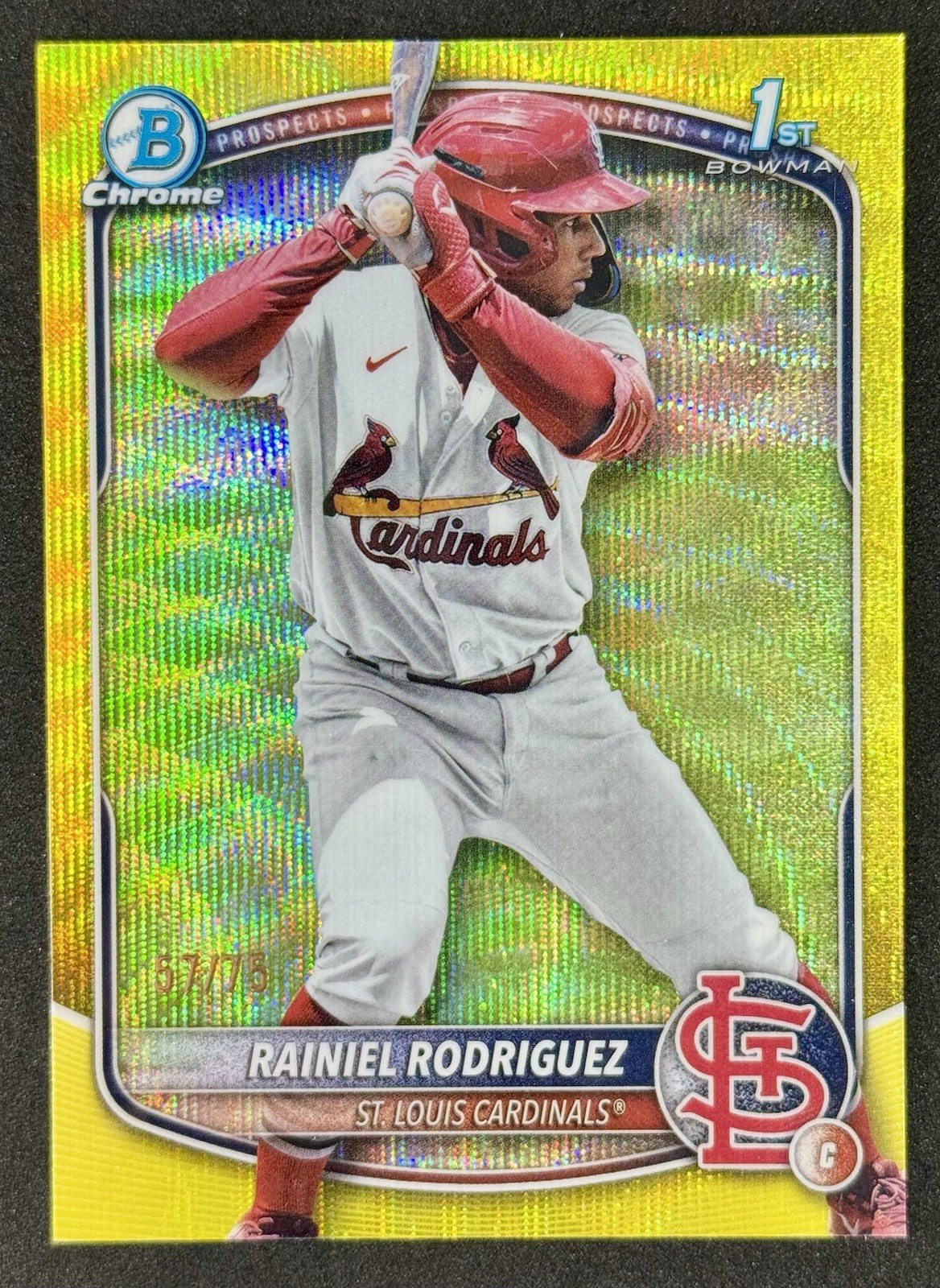 Rainiel Rodriguez 2025 Bowman Chrome #BCP-200 1st Yellow Wave Refractor /75