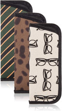 3 Pack Reading Glasses Pouch - Soft Eyeglasses Bag Portable Cloth Eyewear Case