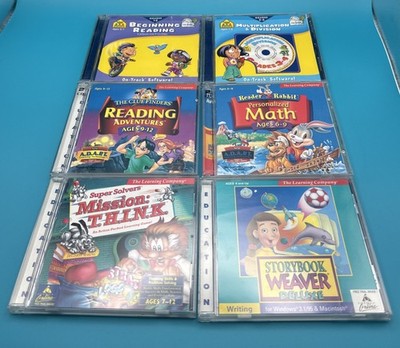 6 The Learning Company 6-12 Years Old PC Games CD Math, Reading, Writing + More