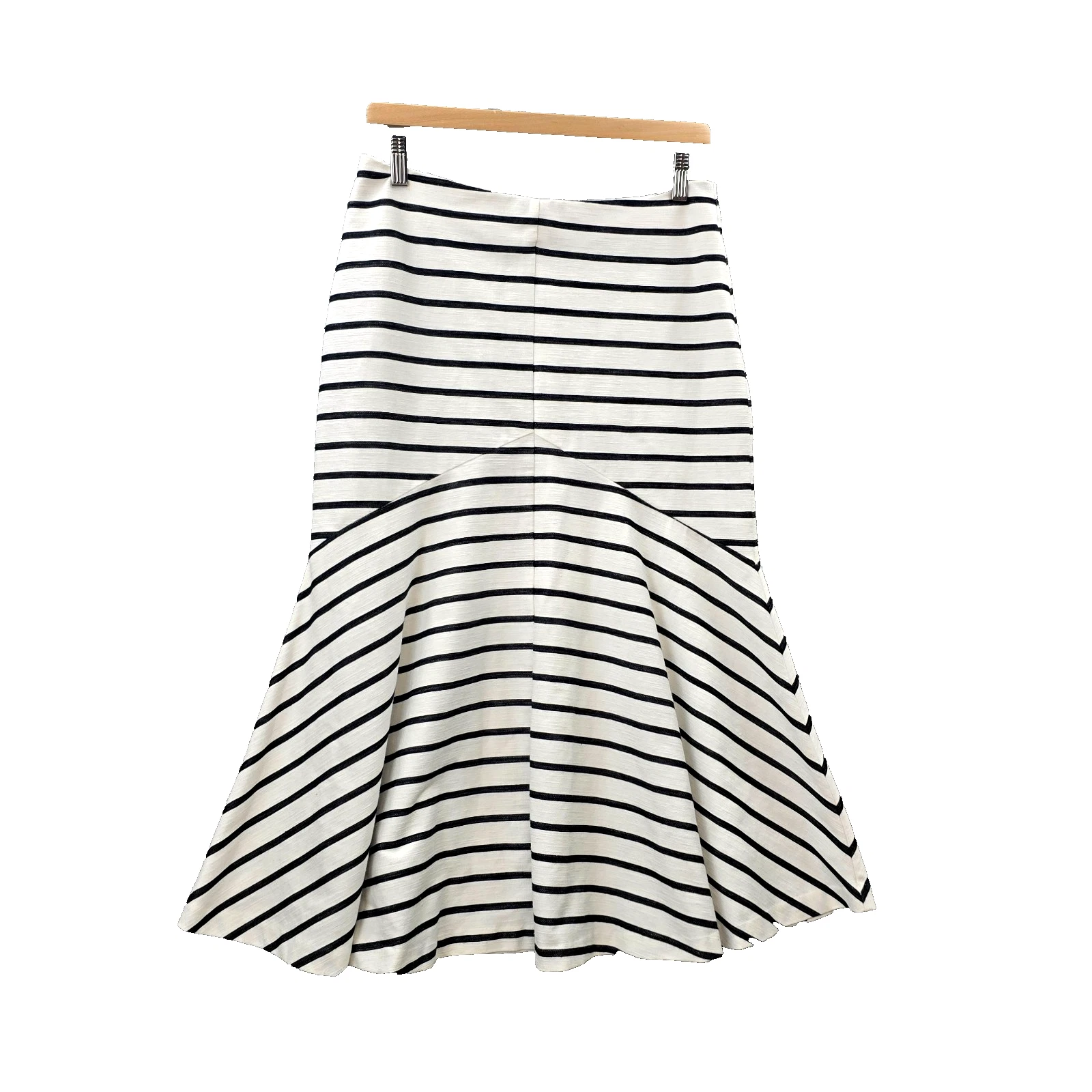 Country Road Skirt Womens Fit & Flare A-line Maxi Size S White Black Stripe
