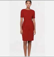 J.Crew Red Short Sleeve Crepe Sheath Dress, Size 4