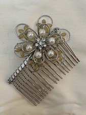 Flower Beaded Hair Comb Bridal Hair Accessories Handmade