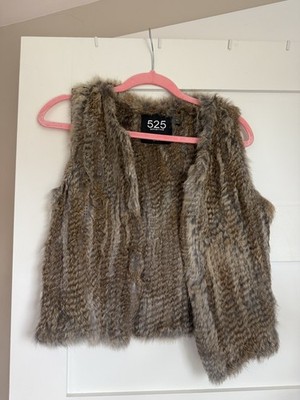 525 America Luxe rabbit fur vest Size XS