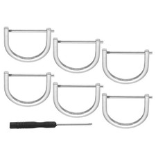 6 Pcs 1-1/2" D-Rings Screw in Shackle Horseshoe U Shape D Ring Silver