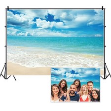 7x5ft Tropical Beach Backdrop, Summer Hawaiian Ocean Photography, Birthday