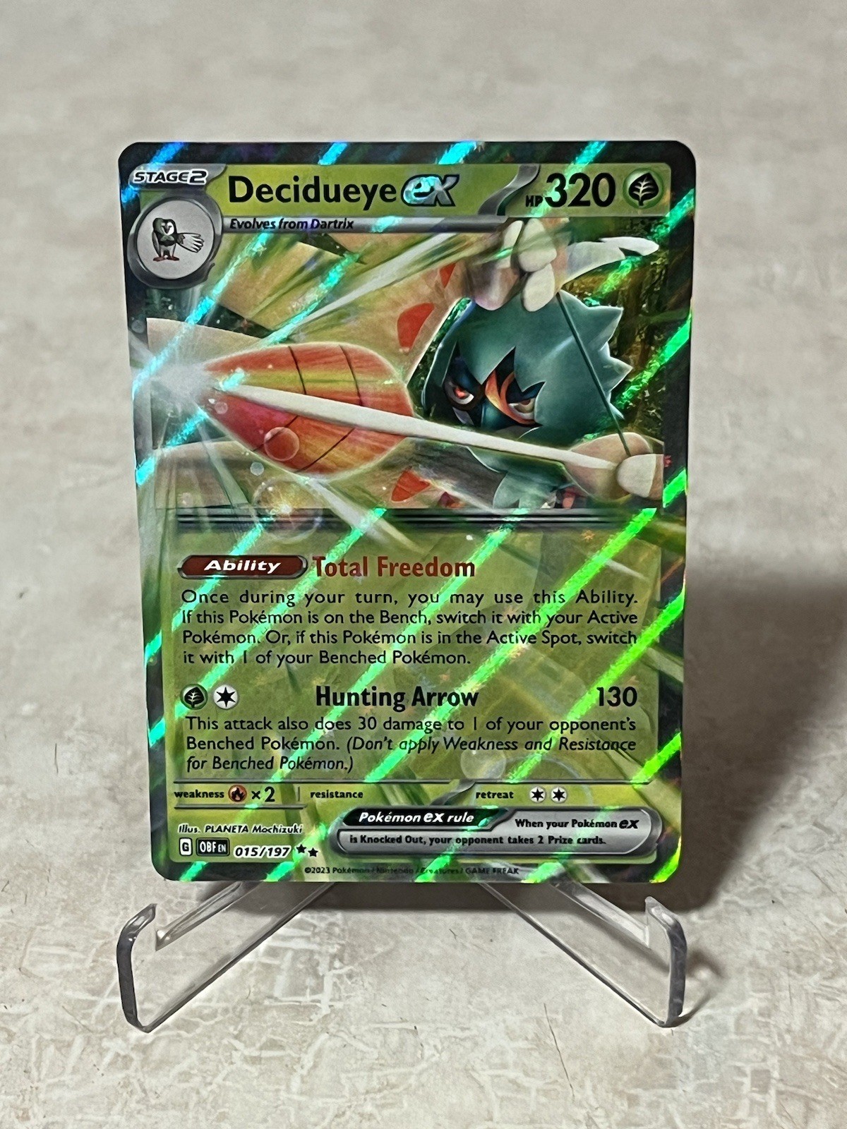 Pokemon Lotto Di 3 Carte – Decidueye Ex 015/197 Double Rare Da Obsidian Flames + Possibili OlO Inverse