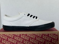 NEW VANS ATWOOD Mens 10 Black Outsole Marshmallow White Suede