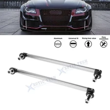Adjustable 7.87'' Silver Front Bumper Diffuser Strut Rod Tie Bar For Audi A4 A5
