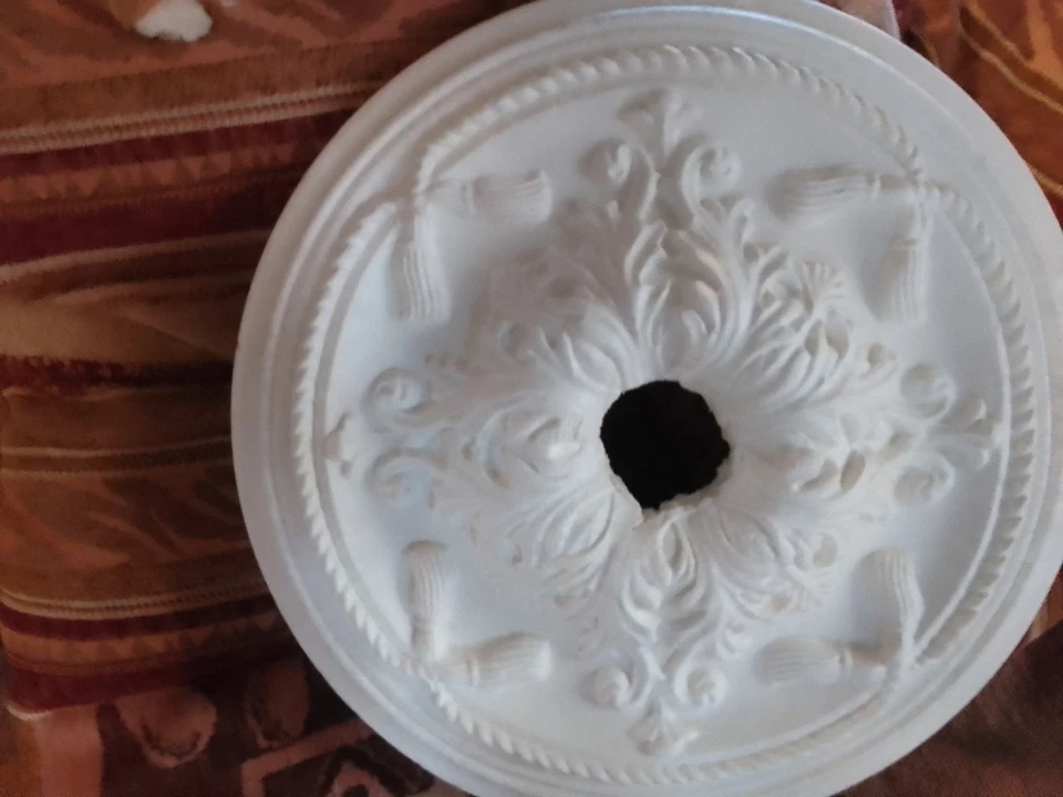 Styropor Lampen Rosette rund weiß ca. 45 cm Durchmesser - Bild 4 von 4